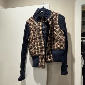 Guess Plaid and Navy Jacket